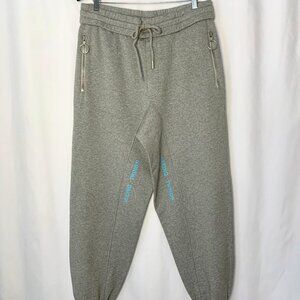 OFF-WHITE x VIRGIL ABLOH Seeing Things Checker Embroidered Gray Sweatpants Large
